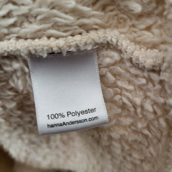 Hanna Andersson Baby 0-3 Months Marshmallow Fleece Jacket Ivory Color Hooded Ear - Picture 6 of 7